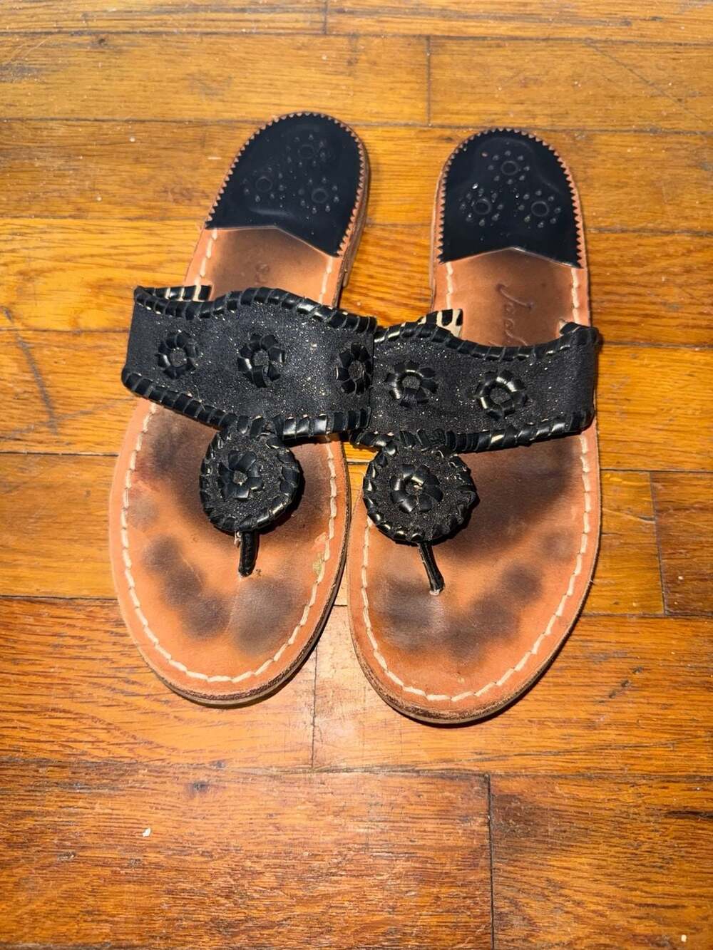 Jack Rogers Lauren Sandal Black Leather